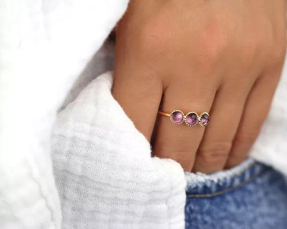 Bague ajustable 3 pierres