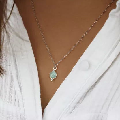 Collier acier inoxydable argenté avec pendentif