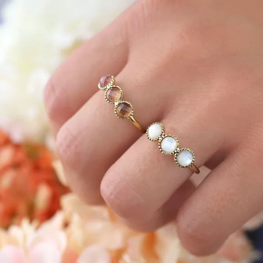 Bague ajustable 3 pierres