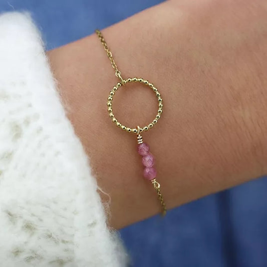 Bracelet avec cercle et pierre naturelle