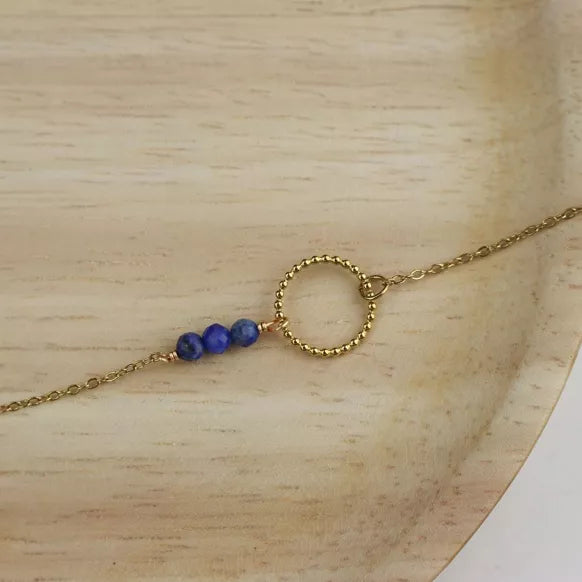 Bracelet avec cercle et pierre naturelle