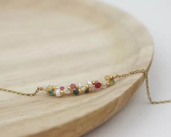 Bracelet tressé en pierres naturelles