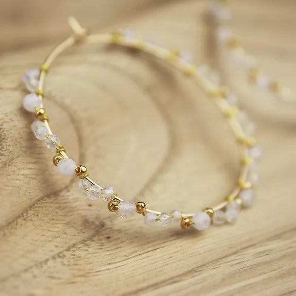 Boucles d'oreilles créoles 35mm en acier inoxydable doré