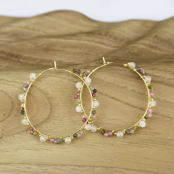 Boucles d'oreilles créoles 35mm en acier inoxydable doré