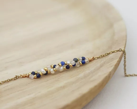 Bracelet tressé en pierres naturelles